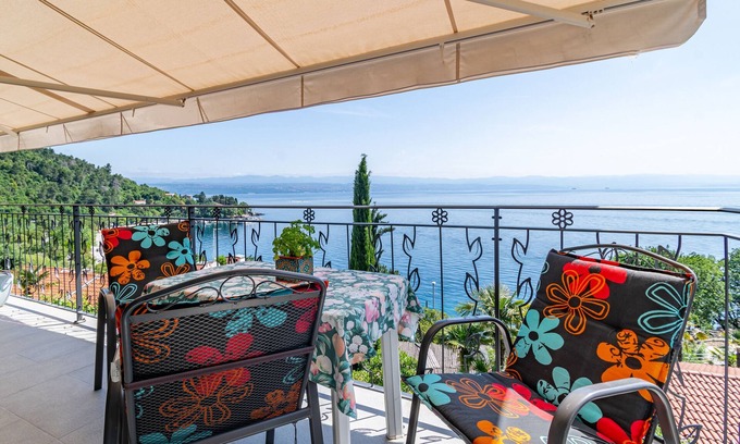 Medveja Apartamento | Apartamento para dos personas con terraza y vista al mar Medveja, Opatija (A-7720-b)