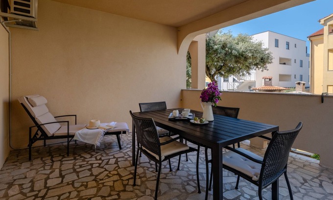 Mandre Apartamento | Apartamento para dos personas con una terraza Mandre, Pag (A-6516-a)