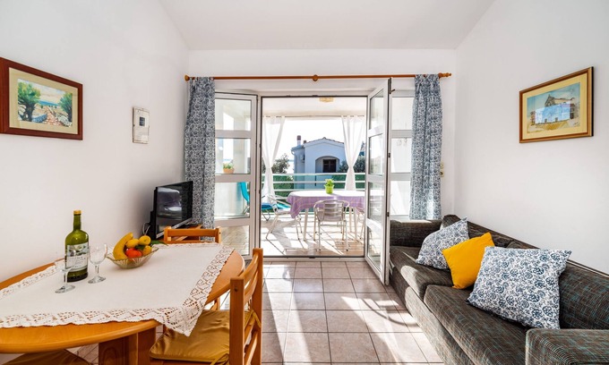 Mandre Apartamento | Apartamento para dos personas con terraza y vista al mar Mandre, Pag (A-13015-b)