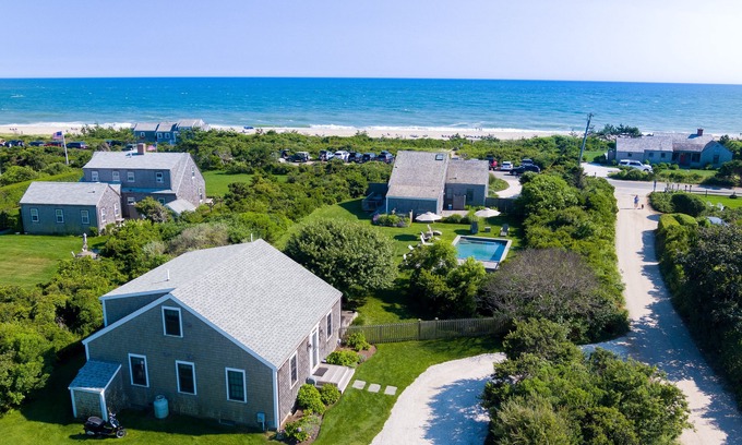 Surfside Casa | Two Cottages across from the beach with 7-bedrooms & Pool in charming Nantucket