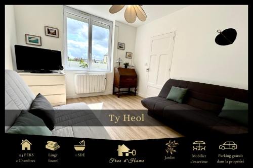 Saint-Caradec-Tregomel Casa | Ty Heol, maison authentique, lumineuse avec jardin