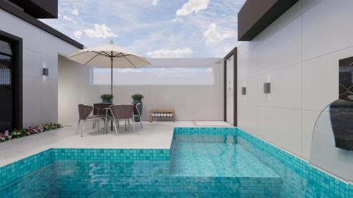 Aviacao Casa | Uma Quadra do MAR Com PISCINA, Churrasqueira, 2 Vg de Garagem e 3 Quartos!