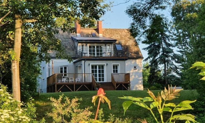 gmina Debowiec Casa | Casa única en Dębowiec con sauna y vista al estanque