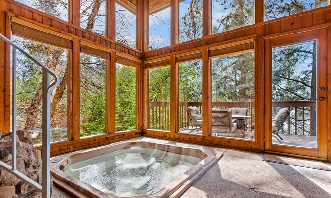 Liberty Lake Casa | Unique lakefront hideaway with four decks, dock, private hot tub & wood stove