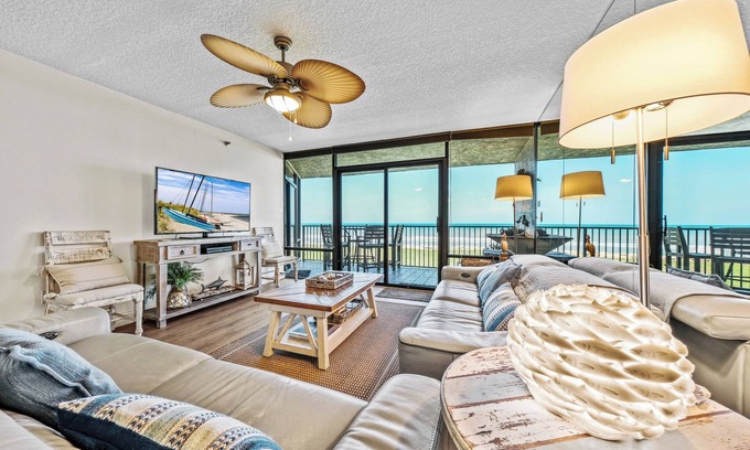 New Smyrna Beach Condominio | Sea Glass Resort, amplio condominio de 3 habitaciones, frente a la playa, playa sin manejo
