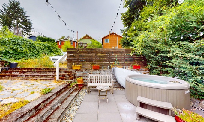 Columbia City Casa | Updated home 2 blocks from the light rail with hot tub, firepit & lovely patio