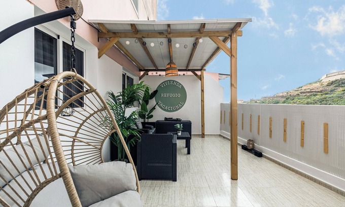 Granadilla de Abona Casa | Casa de vacaciones "Refugio Vacacional" con vistas al mar, espacio de trabajo y Wi-Fi