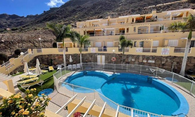 Lomo Quiebre Apartamento | Vacaciones 'Los Mangueros Beach 6 - Mogán' con vistas a la montaña, Wi-Fi y aire acondicionado