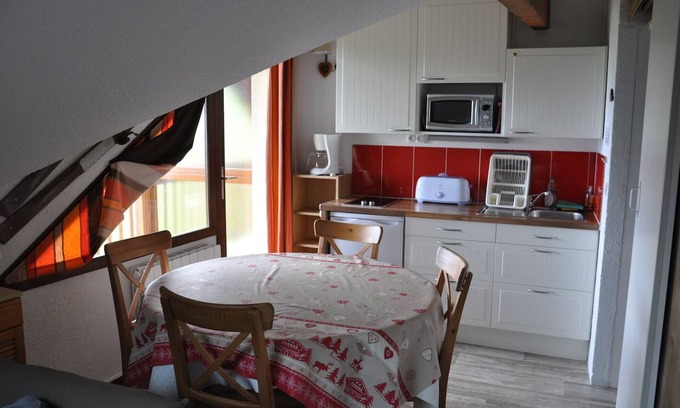 La Toussuire Apartamento | 29m2 al pie de las pistas. Apartamento muy tranquilo y vista muy clara (balcón).