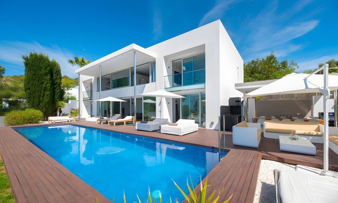Sant Josep de sa Talaia Villa | Villa '10-9' con vistas al mar, Wi-Fi y aire acondicionado