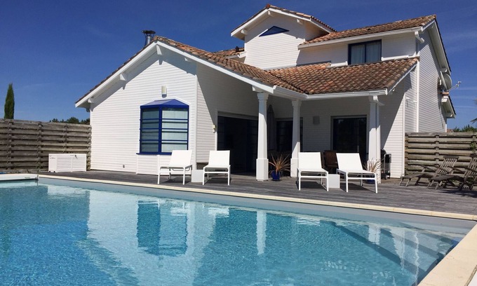 Moliets-et-Maa Villa | Villa 5 *, 4 dormitorios, gran piscina climatizada, entre golf y playa