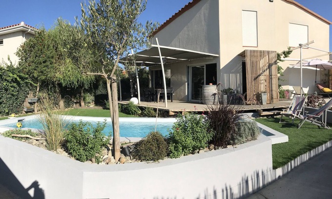 Torreilles Casa | Villa 800m from the beach with swimming pool, garden and large shaded terraces