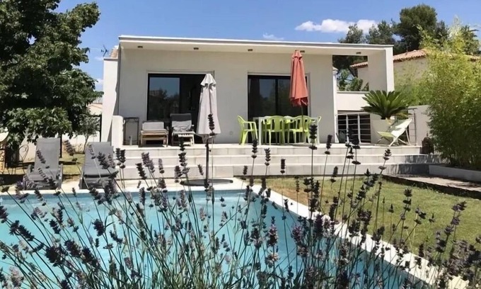 Fabregues Villa | Villa de arquitecto con aire acondicionado, piscina, cerca de Palavas Montpellier