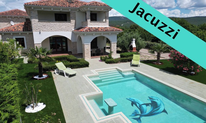 Kornic Casa | VILLA ANNA (5*): Stone house, heated pool, Jacuzzi, sea view, Gym, 900m from sea