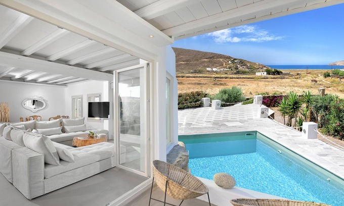 Ftelia Villa | Villa Atalia, Gran piscina privada, jacuzzi.