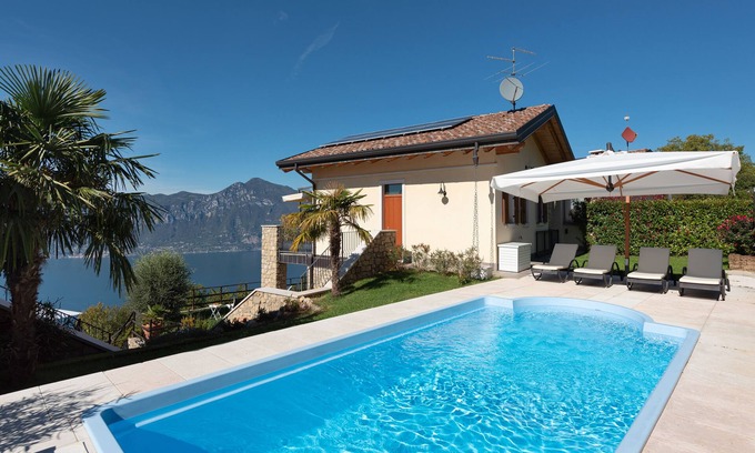 San Zeno di Montagna Casa | Vista de ensueño sobre el lago de Garda