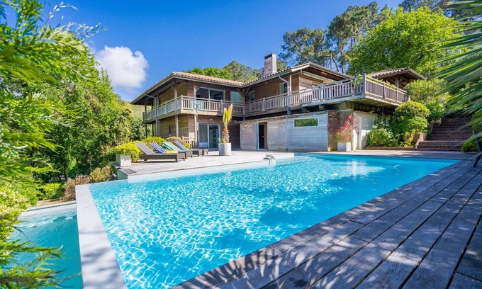 Pyla-sur-Mer Villa | Villa d'Architecte piscine / dune & plage a pied