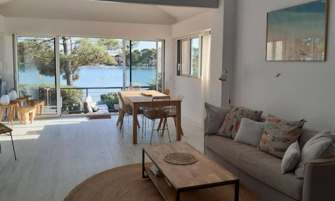 Mimizan-Plage Casa | Villa du Courant 4, vue sur le Courant de Mimizan, Océan & Lac