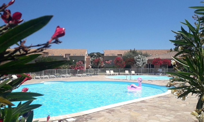 Santa-Maria-Poggio Casa | Villa DUPLEX 65m2 with garden/Pool 500m Beach