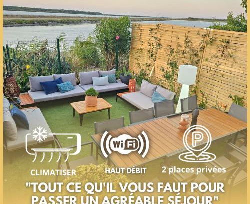 Frontignan Casa | Villa Familiale avec Vue Lagune Nature Plage à Pied Clim Parking Prive