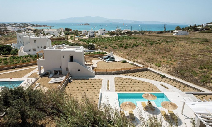 Mikri Vigla Villa | Villa 'Finest Air con piscina privada' con vistas al mar, Wi-Fi y aire acondicionado
