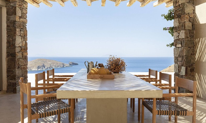 Serifos Villa | Villa 'Kir Mimis Awarded Cycladic Villa ' con vistas al mar, Wi-Fi y aire acondicionado