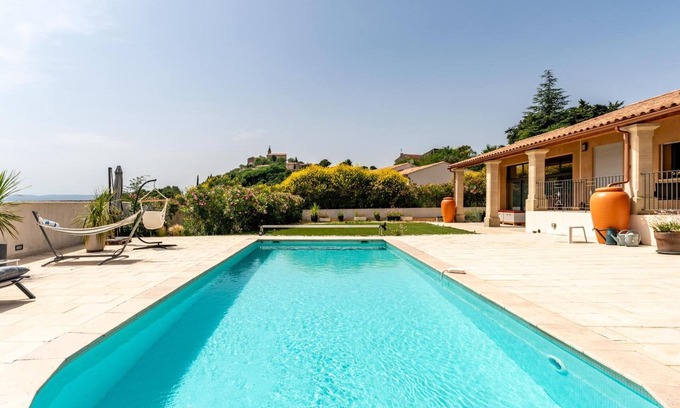 Crillon-le-Brave Villa | 'L'ecrin Du Ventoux' con vistas a la montaña, Wi-Fi y aire acondicionado