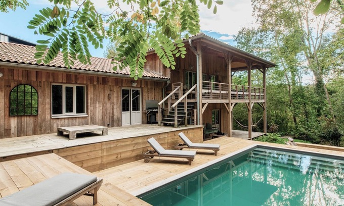 Saubion Villa | Villa 'La Cabane Du Moulin' con piscina privada, terraza privada y Wi-Fi