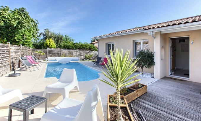 Gujan-Mestras Casa | Villa La Girolle - Bassin d'Arcachon - Private heated pool