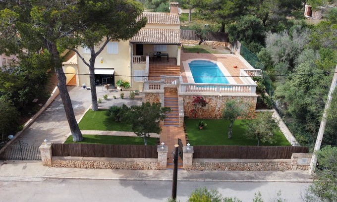Portopetro Villa | Casa La Reial en Portopetro con piscina privada, playa a 400m, WI-FI, bbq, AC.