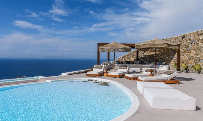 Fanari Villa | Villa M - Brand New Modern Luxury Villa w/ Sunset View in Mykonos Island, Greece