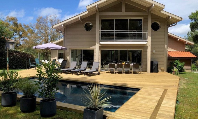 Seignosse Casa | Villa Malauric Avec Piscine Chauffée