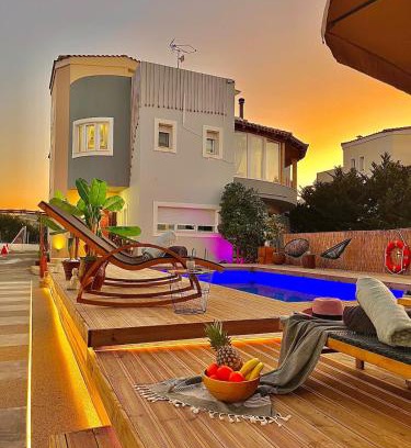 Skotino Apartamento | Villa Myrtios with Private Pool & Jacuzzi