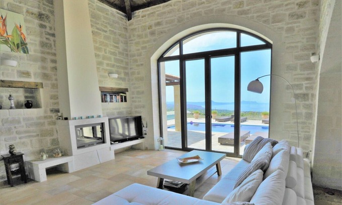 Atsipópoulon Villa | Villa Olymp, magnífica vista de las montañas y el mar