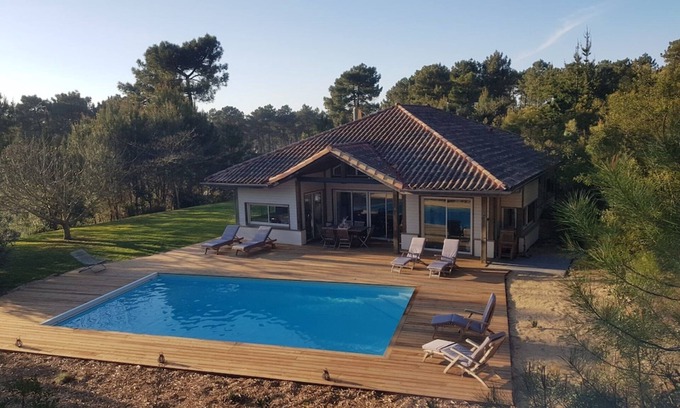 Moliets-et-Maa Villa | Villa 'Pin Bleu' cerca del mar con piscina y Wi-Fi