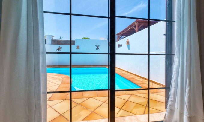 Playa del Cable Casa | Villa Rosa piscina privada, aire-acondicionado