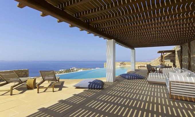 Houlakia Casa | Villa Theo Unique Sunset Views Large Heated Pool
