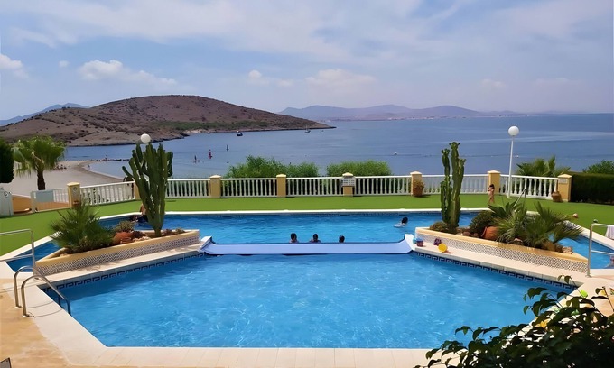 Diputación de Rincón de San Ginés Villa | Villa 'Urbanización Villas Romanas' with Sea View, Shared Pool and Air Conditioning
