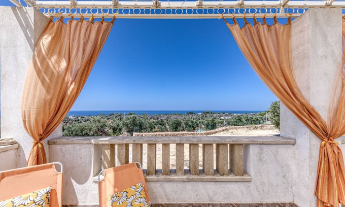 Marina di Felloniche Villa | Villa "Villetta Relax" con vistas al mar, jardín privado y aire acondicionado