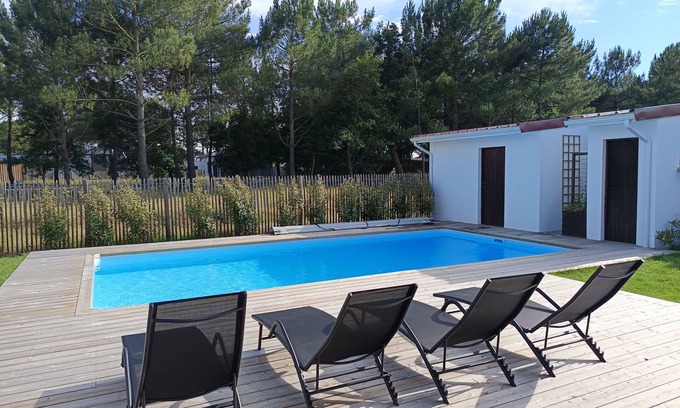 Mimizan-Plage Villa | Villa con piscina climatizada en la playa