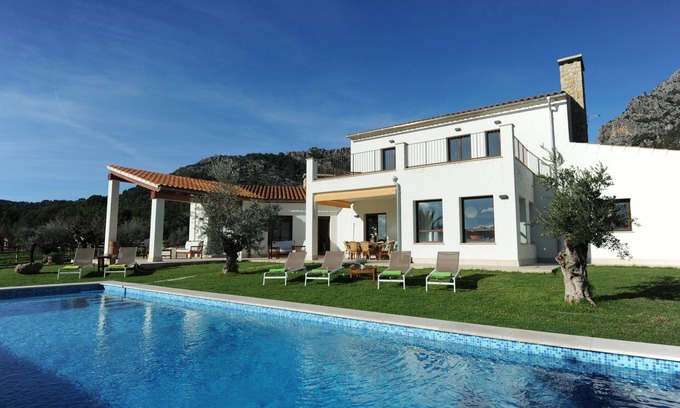 Bunyola Villa | Villa con piscina privada y BBQ. Playas a15 minut. Bonitas vistas a las montañas