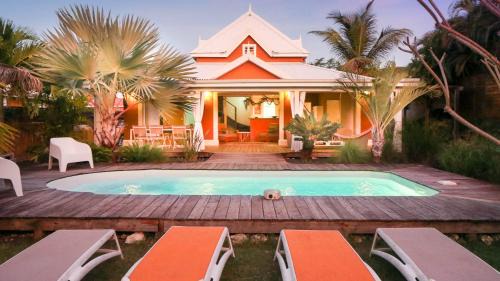 Anse des Rochers Villa | Villas Tiki Reva, jardin tropical, résidence Louisiana Park, près des plages