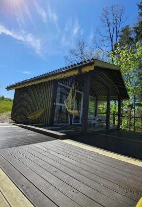 Anyksciai Casa | VIP Yellow dream house Sodyba Geras geltona žalia raudona violetinė