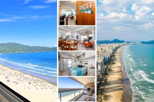 Guilhermina Apartamento | Vista cinematográfica 24º andar, frente total mar na Guilhermina, 2 quartos, condomínio com lazer total, enxoval, ar condicionado, churrasqueira, Wi-fi, Netflix, piscina aquecida, saunas, 2 vagas e portaria 24 horas, 15Off no App