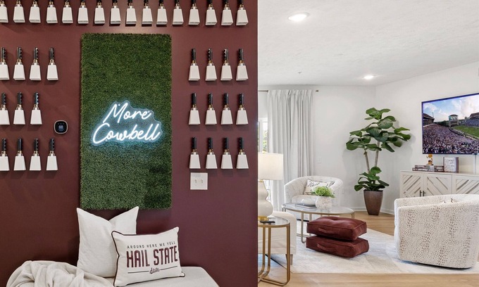 Starkville Condominio | Walk to Davis Wade Stadium, Pet Friendly, King Bed