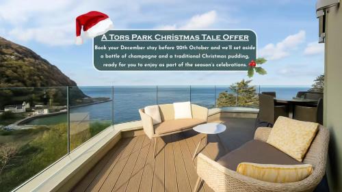 Lynmouth Apartamento | Watchtower Reach, Sea Views, Spacious Terrace, Sleeps 6, Parking