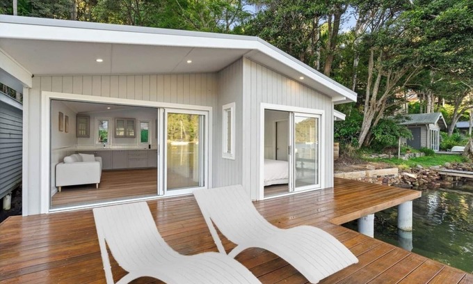 Church Point Casa | Waterfront Boathouse Stay with Open Deck and Views