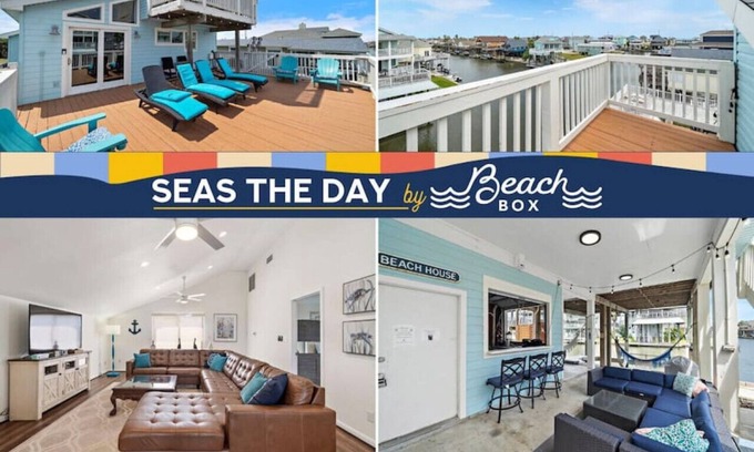 Galveston Casa | Waterfront canal with stunning views from multiple decks and boat slip