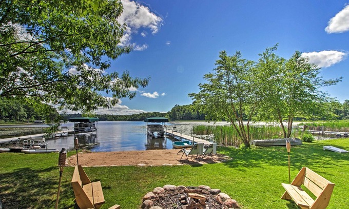 Deerwood Cabina | Waterfront Getaway w/ Beach, Paddle Boat, Fire Pit