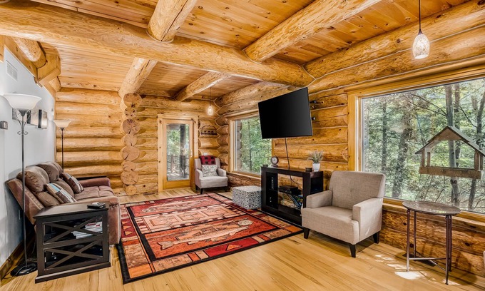 Thompsonville Casa | Waterfront home on Betsie River with hot tub & sauna near skiing at Crystal Mtn